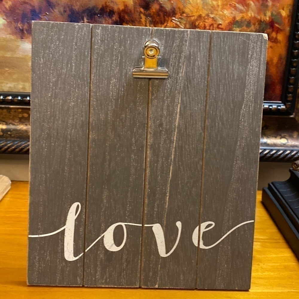 Gray 'Love' Clip Frame Wall Plaque - Home Accents